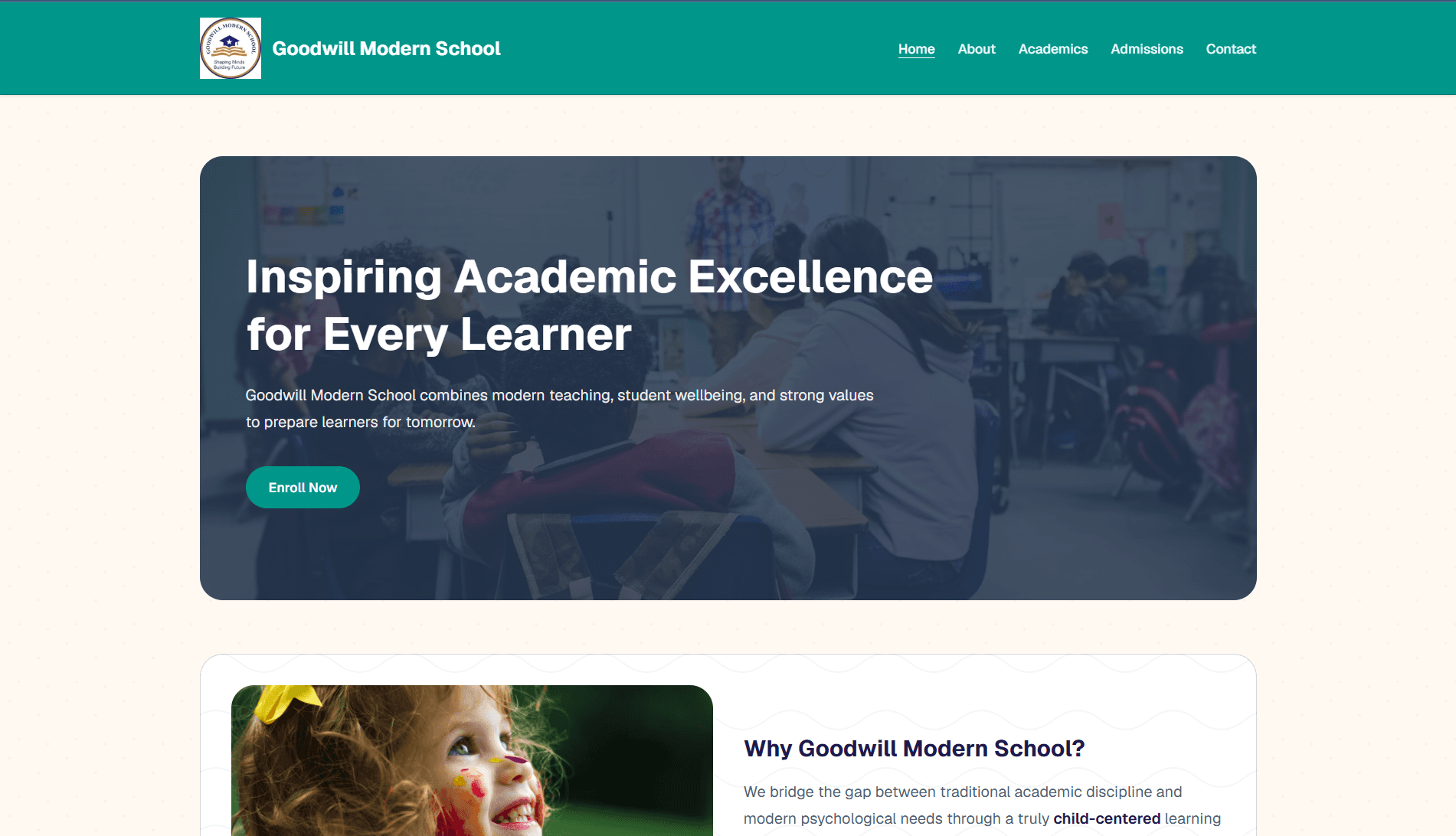 School Website Portal screenshot